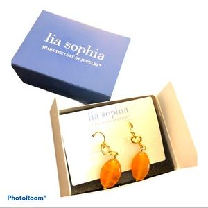 New! LIA SOPHIA Coastal Grandma‎ Peach Earrings Retired